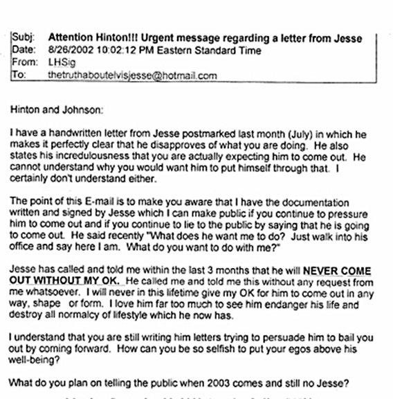 My Email to Hinton and Felix-Johnson telling them that Jesse said he was not coming .b page 1
